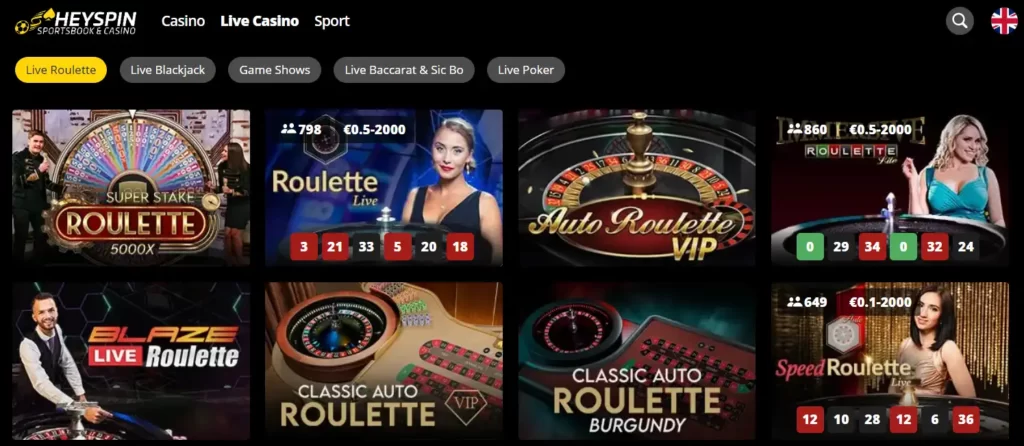 HeySpin-Live-Casino
